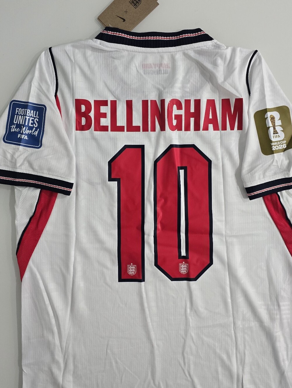 Bellingham #10 White Soccer Jersey with Red Accents